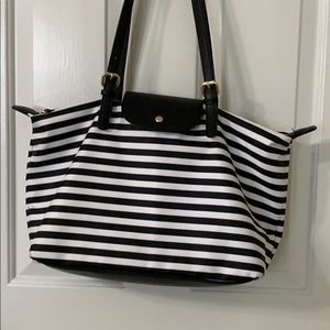 Black and white striped bag